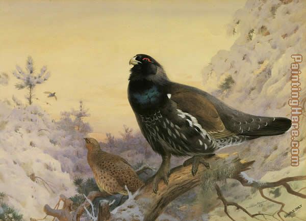 Archibald Thorburn Winter in the Glen